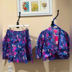 Lilly Pulitzer Skirt and Crop Top Set  NEW L and XL